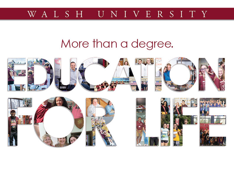 Admissionsviewbook cover artwork: More than a degree, Education for Life
