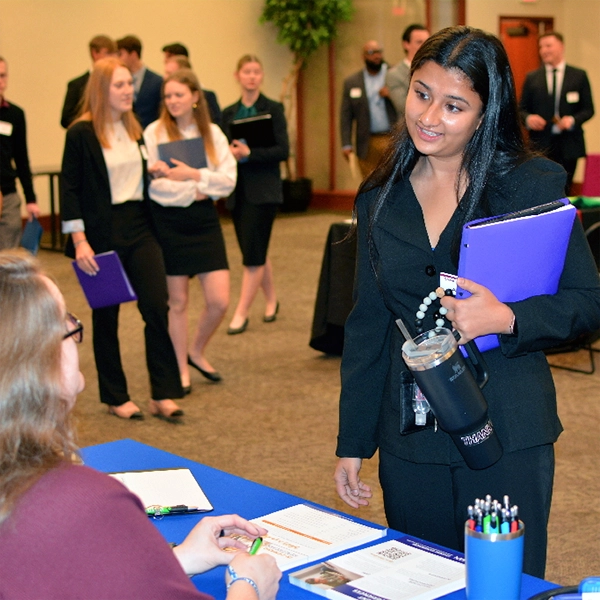 Photo of student at Career & Internship Fair