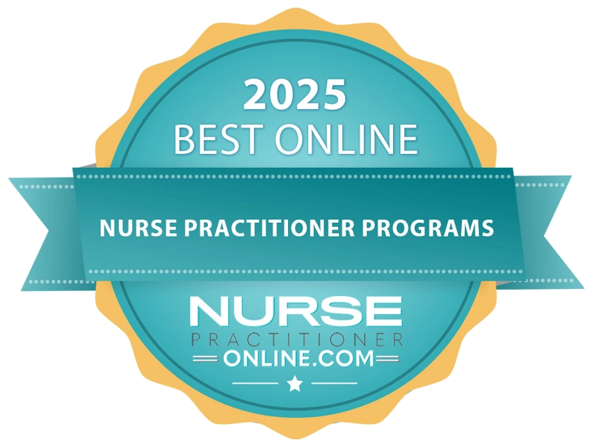 Badge presented by by Nurse Practitioner Online for Online Nurse Practitioner Program rankings 2025 