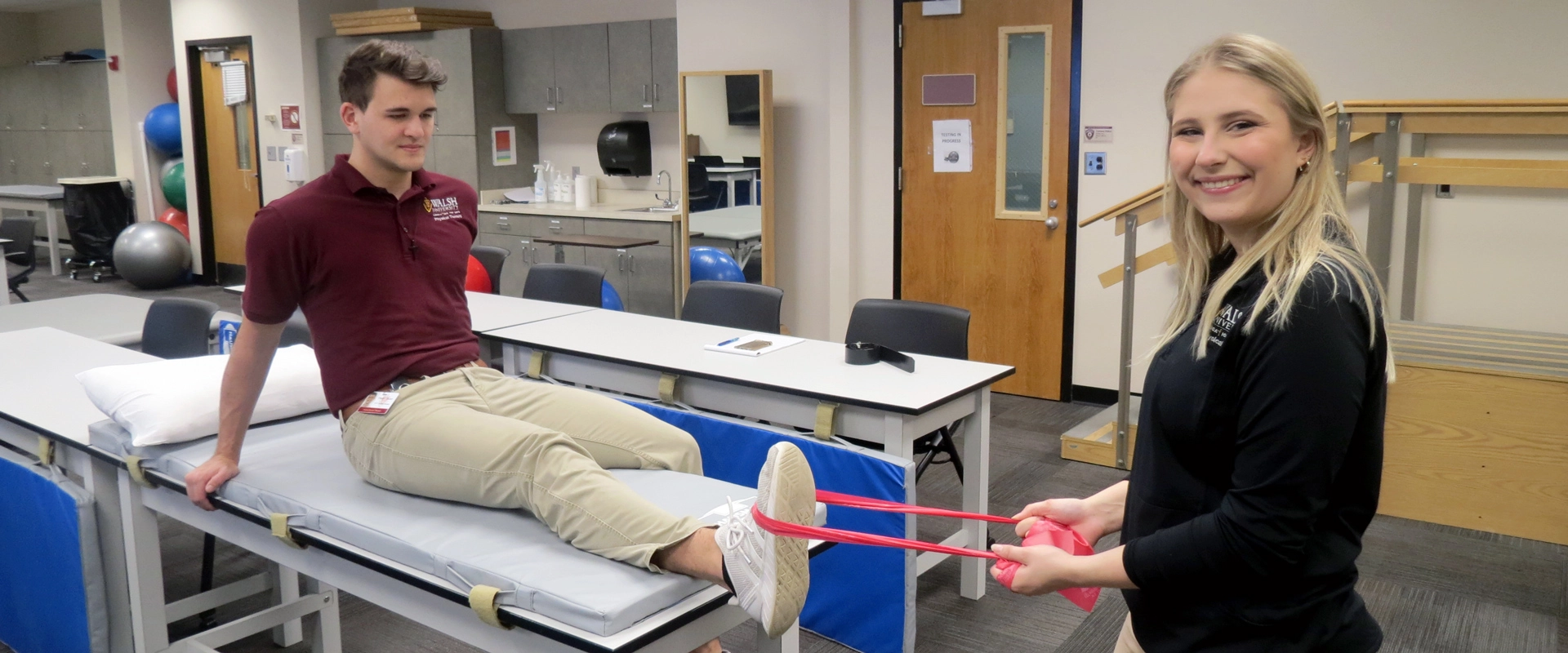 DPT Student Exercising a Patient