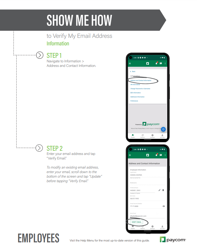 visual instructions to verify your email