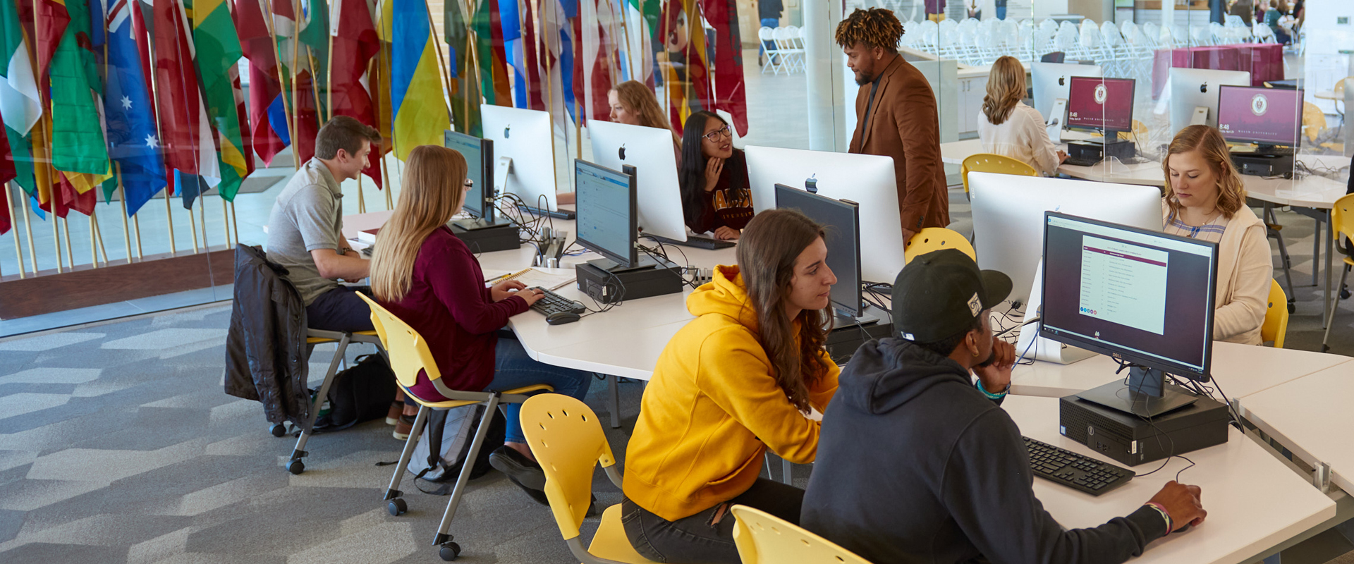 students on campus