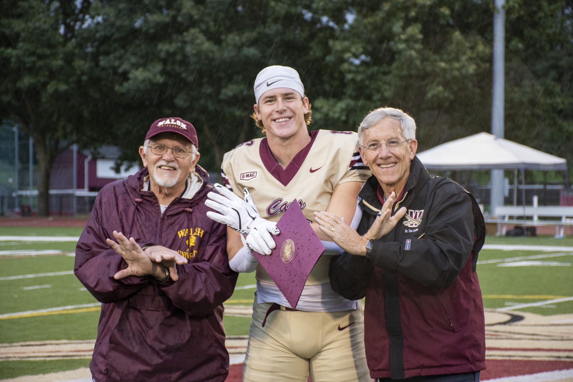 William Butler II accepts the Joshua David Zimmerman Memorial Scholarship at the Maroon and Gold Football Game on September 19th, 2026