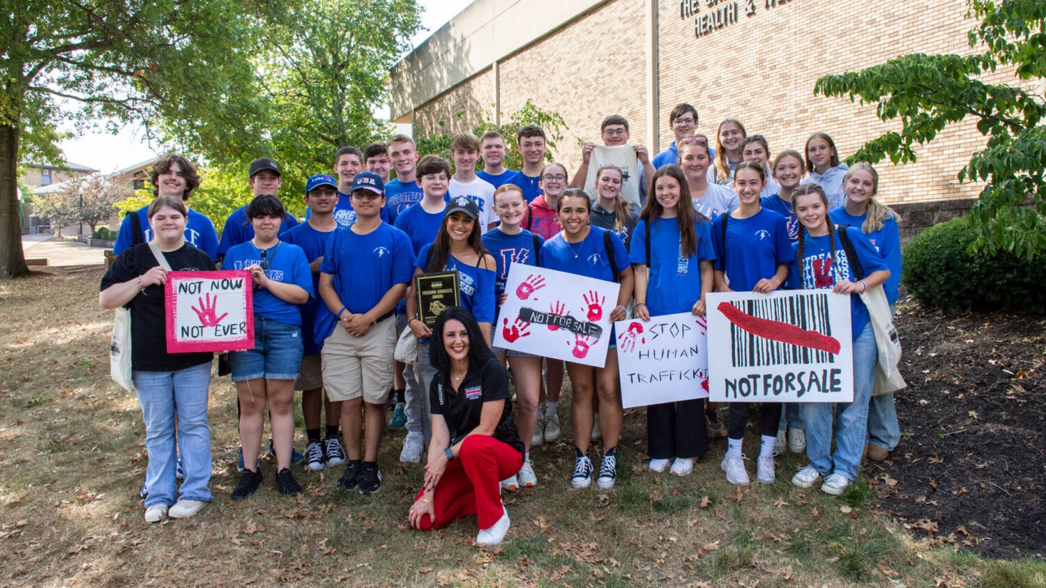 Students pose for a photo at the 2025 Not for Sale Community Freedom Summit