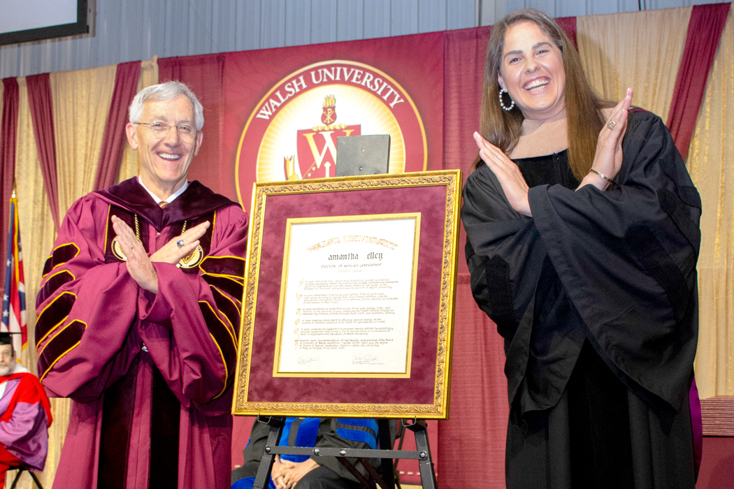 samantha kelley with president tim collins