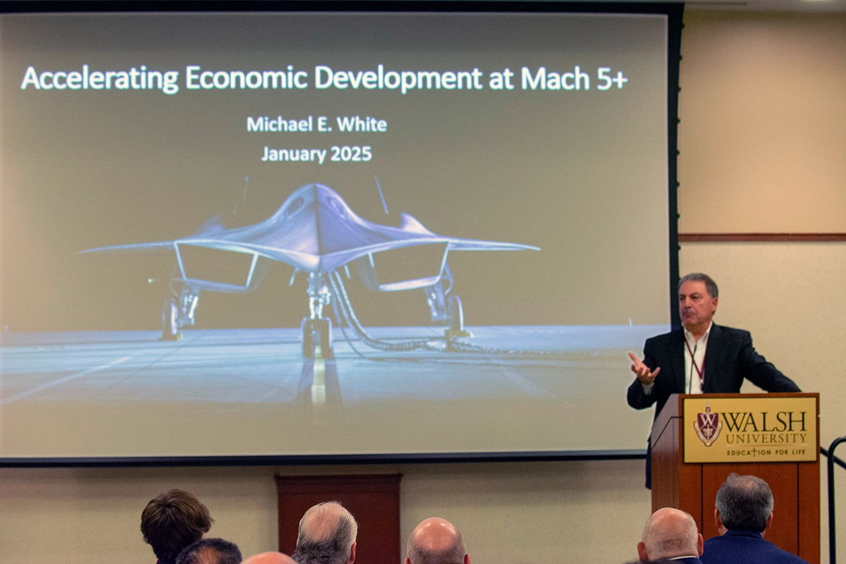 Photo of keynote speaker Michael White at the Summit