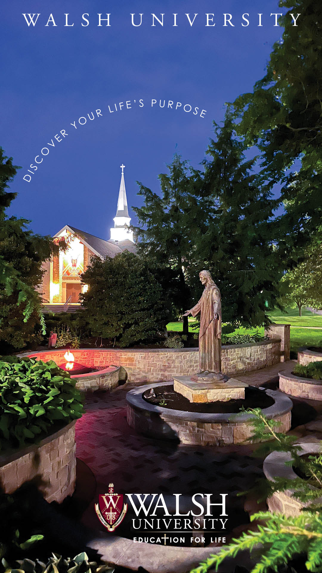 Walsh Prayer Garden Night Phone background