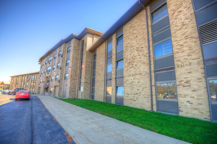 exterior photo of Menard Hall/Betzler Tower